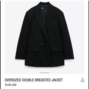 Zara • Oversized Boyfriend Blazer Black